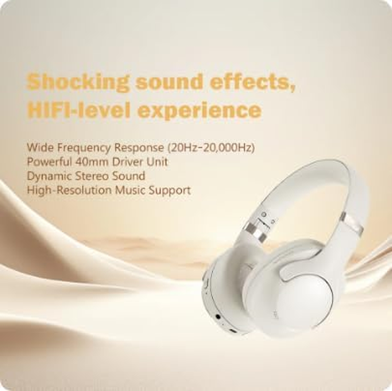 Active Noise Cancelling Wireless Headphones with Hi-Fi Audio, Comfortable for Travel/Office/Game image number 5