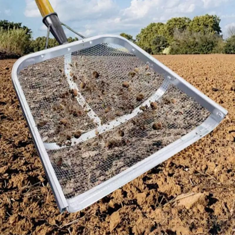 AIMALL Soil Sieve Mesh for Gardening, Stainless Steel Soil Strainer with Handle, 3 Sizes for Soil, Corn, Peanut, Grain and Agricultural Use (4Mm, 6Mm, 12Mm Grids) image number 3