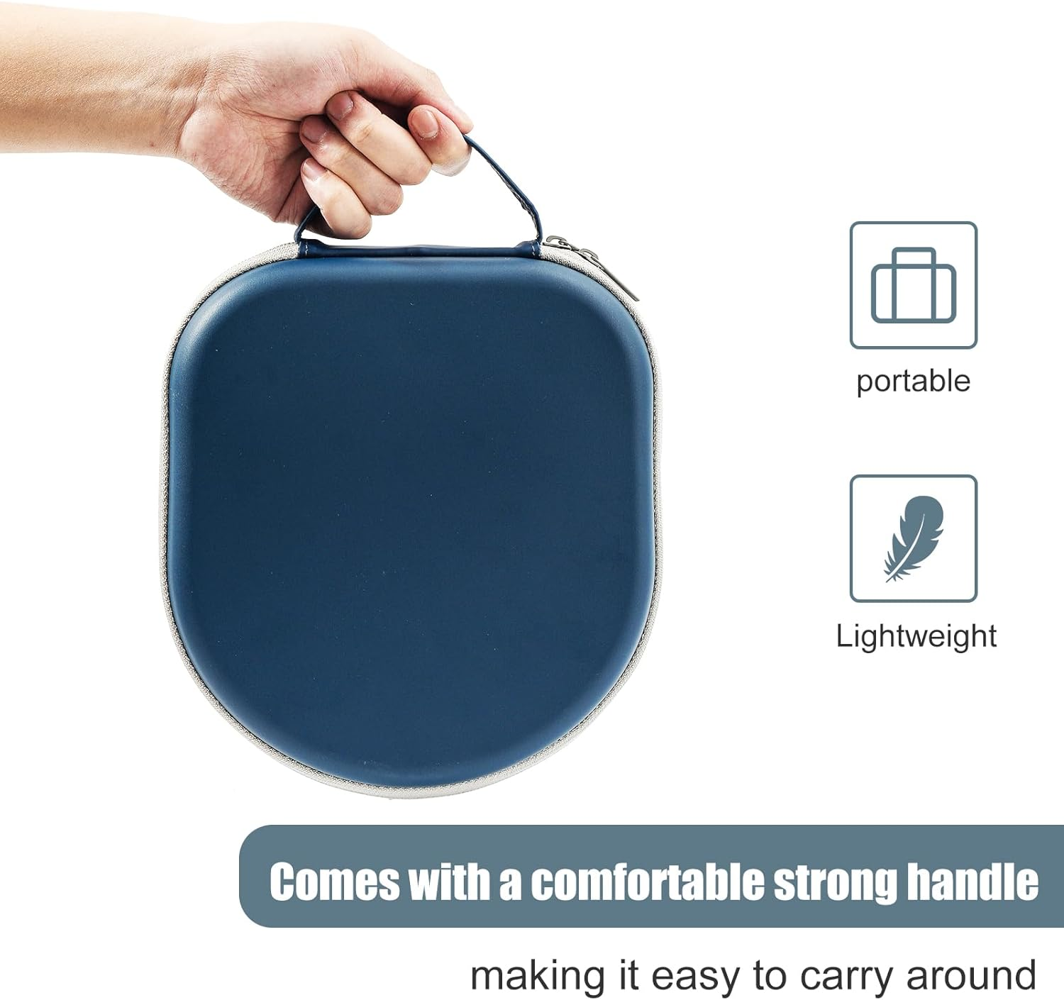 Procase Hard Case for Sony WH-CH720N/ WH-CH710N/ WH-CH520/ WH-CH510/ WH-1000XM5/ WH-1000XM4/ WHXB910N/ Bose 700 Noise Cancelling Wireless Headphones, Travel Carrying Bag with 2 Dust Covers -Navy image number 2