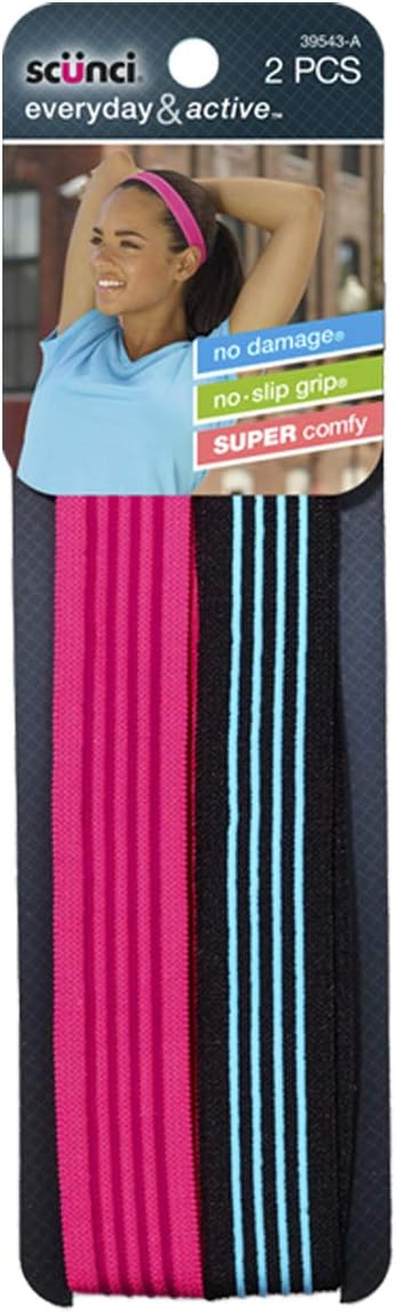 Scunci Active Contrast Strip Head Wrap (Pack of 2)