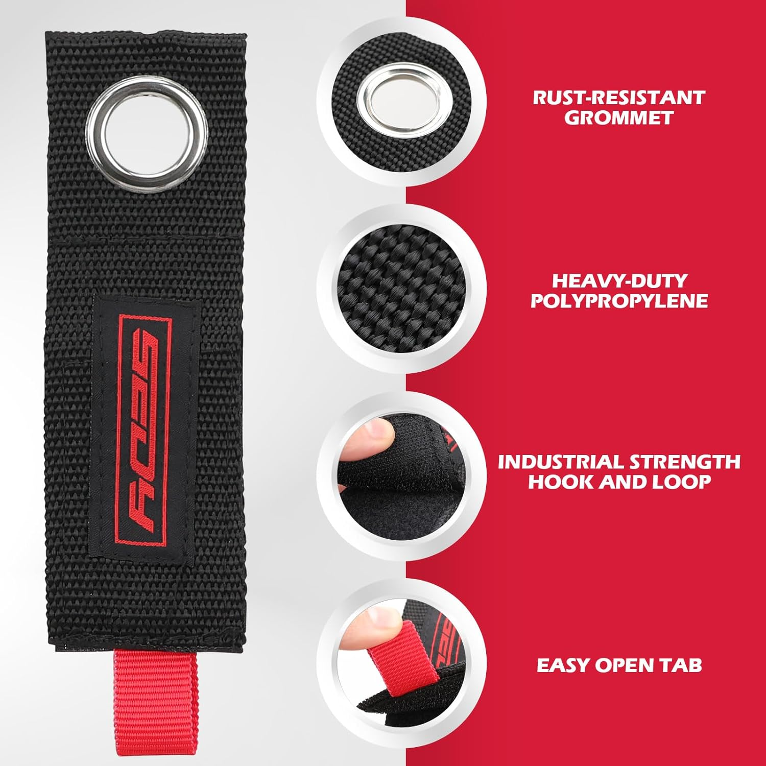 6 Pack Large Heavy Duty Easy-Carry Storage Straps 13",10", 17" Extension Cord Organizer Extendable Cable Ties Strap Loop Hanger Organizer for Cable, Hose, Power Cord, and Rope image number 1