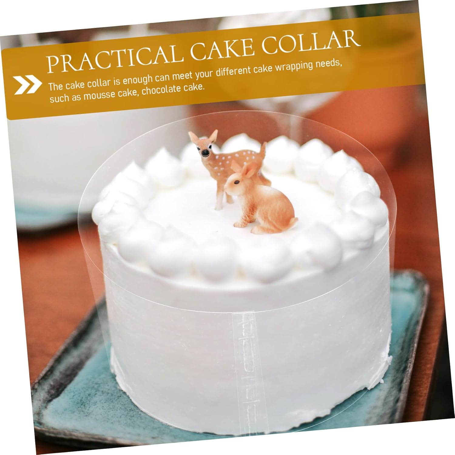 100 Sheets Cake Decorations Self-Adhesive Cake Collars for Birthday Wedding Baking image number 1