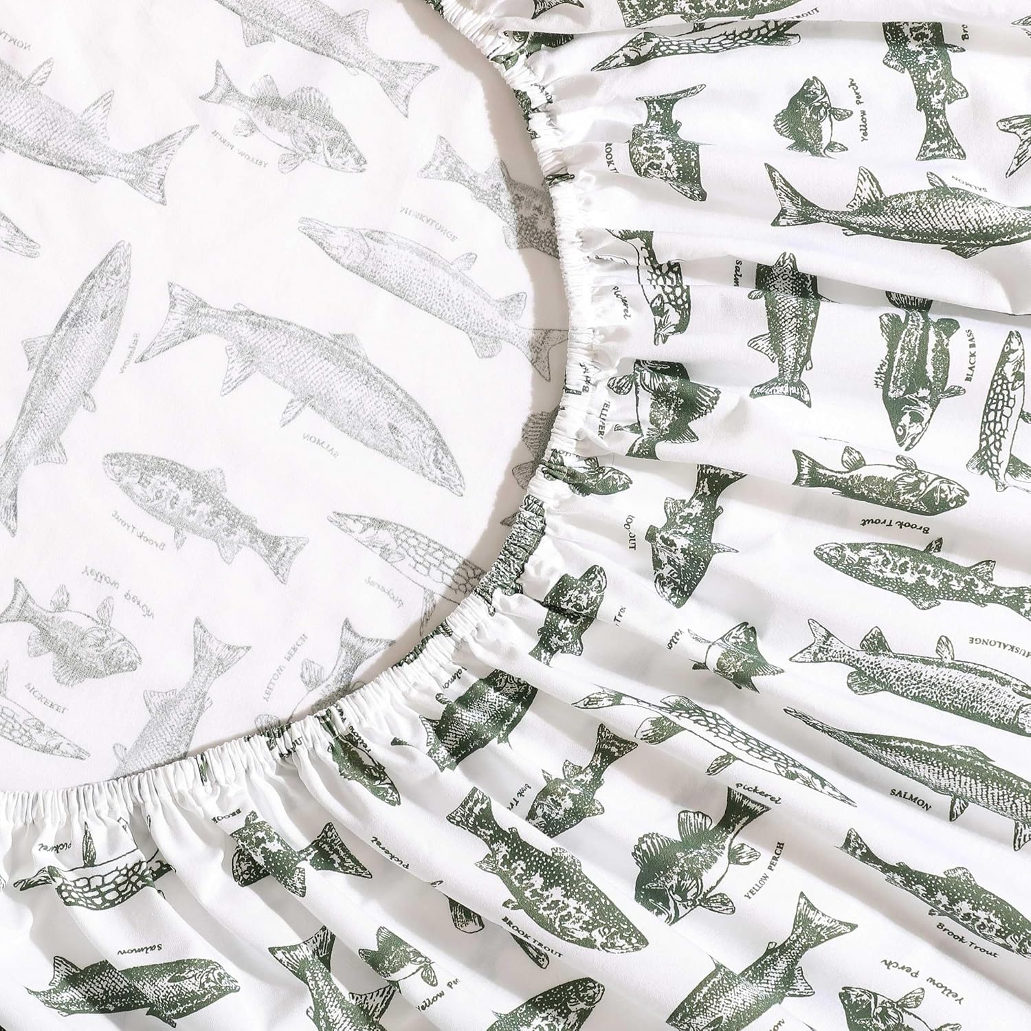 Eddie Bauer - Sheet Set, Cotton Percale Bedding with Matching Pillowcases, Crisp & Breathable, 200-Thread Count, Classic Comfort Essentials (Wes Fish Green, Queen) image number 1