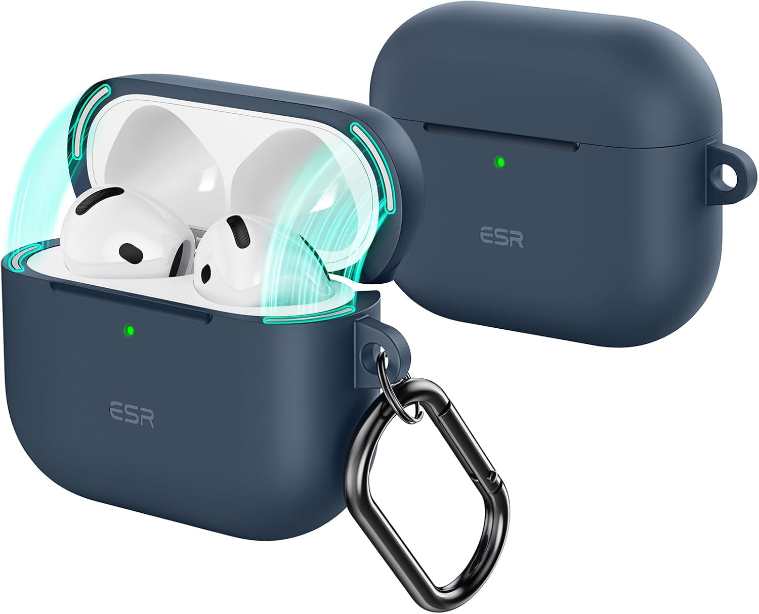 ESR for Airpods Pro 2 Case (Usb-C/Lightning Cable), Compatible with Airpods Pro Case (2023/2022/2019), Magnetic Lid, Full Drop Protection Cover with Carabiner, Cloud Series, Black