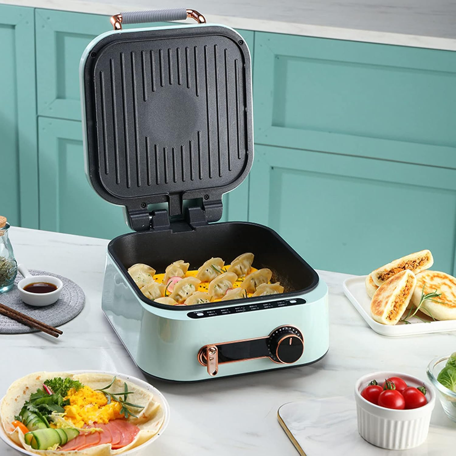 Indoor Grill, 70Mm Depth Electric Griddler 1800W 3L Capacity Adjustable Temperature for Fry Roast for Hot Pot image number 6