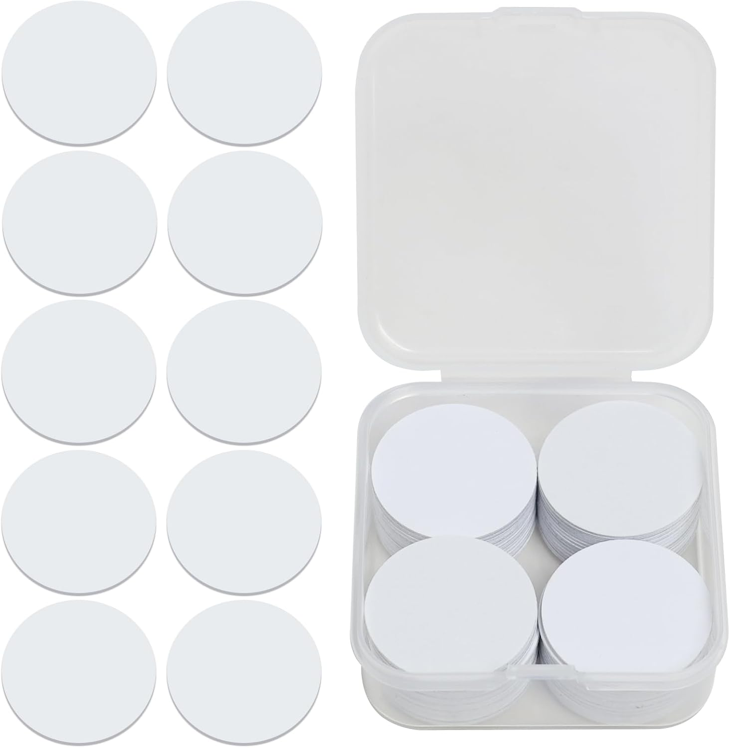 50PCS NFC Tags NT AG215, 25Mm(1 Inch) round Cards Blank White NFC Tags with Storage Box with Adhesive Back for Easy Fixing Compatible with Am Ii Bo NFC Enabled Mobile Phones and Devices image number 4