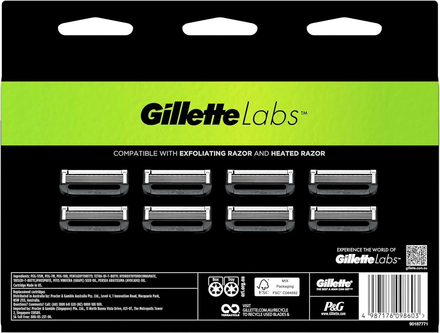 Gillette Labs Razor Blade Refills (Pack of 8)