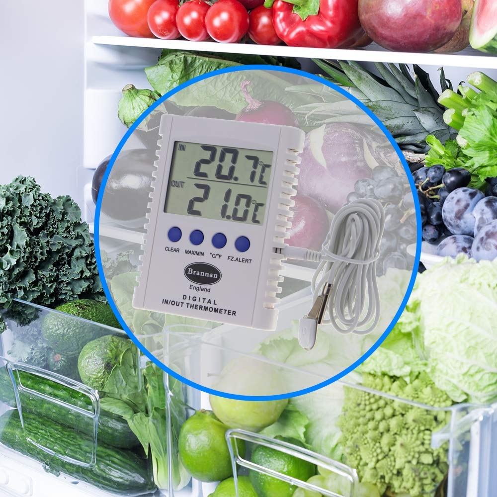 Brannan Digital Max Min Thermometer Indoor Outdoor Fridge Freezer Greenhouse Garden Room Large Display 2M Probe Cable image number 4