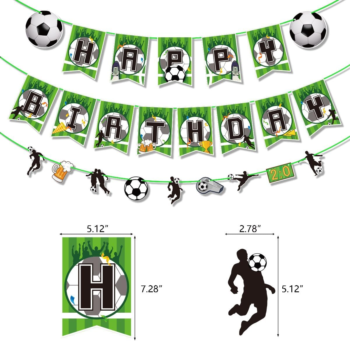 Soccer Balloons Birthday Decorations Party Supplies Soccer Happy Birthday Banner Soccer Latex Foil Balloons Cake Topper Cupcake Topper