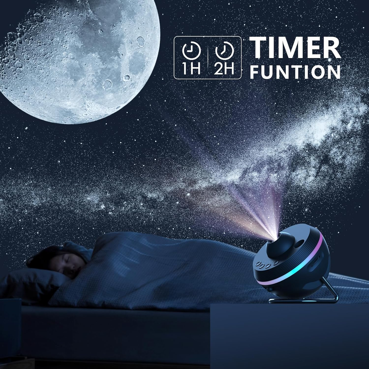 Lithomy Galaxy Projector with 13 4K HD Discs, Wide Viewing Angle HD Focus Star Projector, 6 Exquisite Lighting Effects Night Light Projector,For Adults Kids Bedroom Decoration,Black image number 3