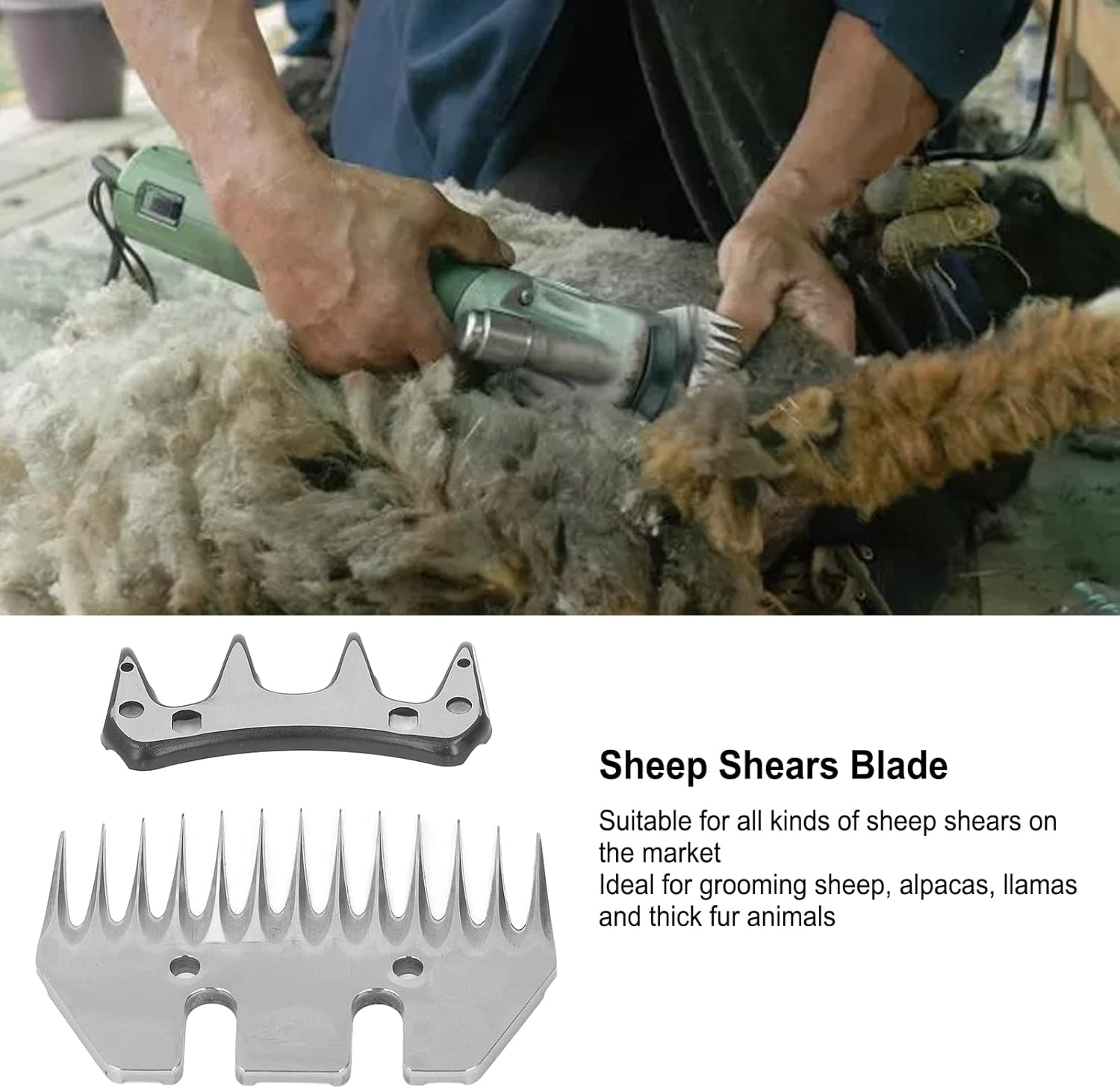 Sheep Shears Replacement Blades, 13 Tooth Sheep Shears Blades Professional Steel Clipper Blades Efficient Electric Wool Comb Cutter for Grooming Goats, Lambs, Llamas, Alpacas image number 6