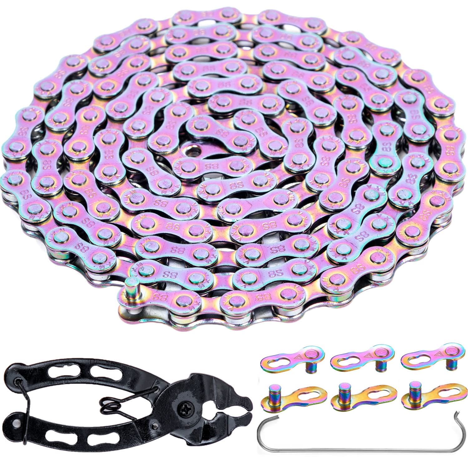 YBEKI Bike Chain 6/7/8/910/11 Speed Bicycle Chain 116 Links (6/7/8 Speed, Multicolour, 1) image number 7