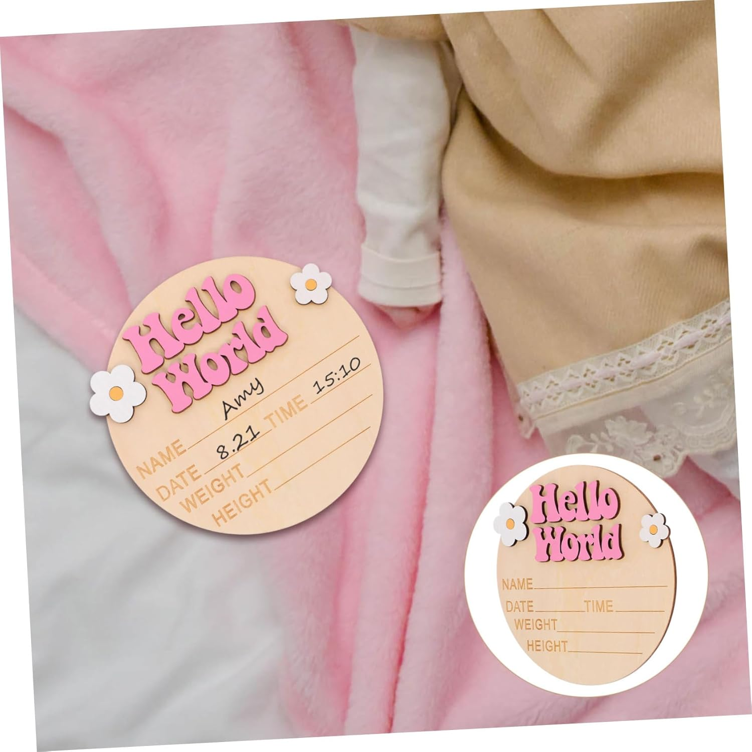 Growth Commemorative Card Name Sign Birth Announcement Sign for Newborn Party Nursery Decoration image number 6