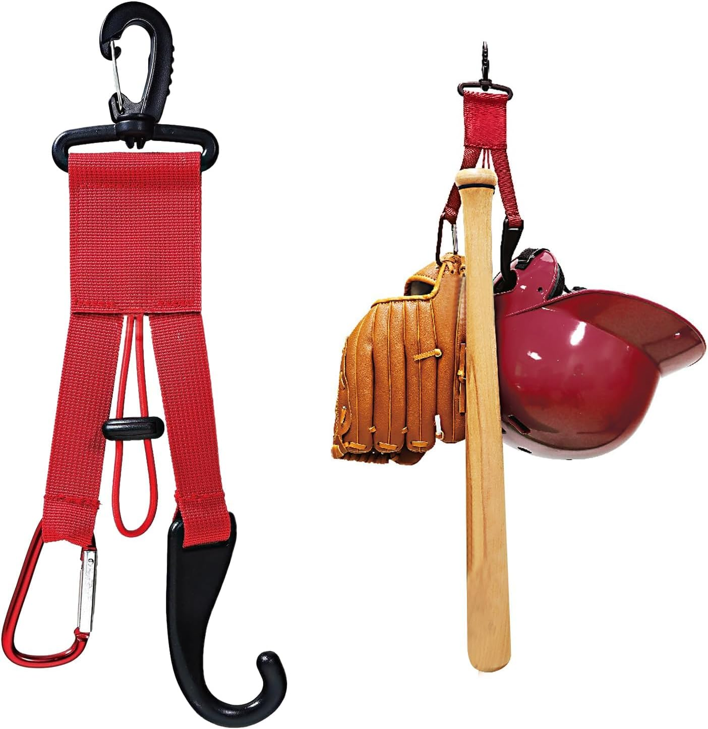 JDFHFGB Baseball Softball Gear Hanger,3 in 1 Dugout Organizer Baseball Bat Holder with Glove Clip and Helmet Hook for Badminton Baseball Softball Fence Bag Bottle Training Hiking Camping Accessories
