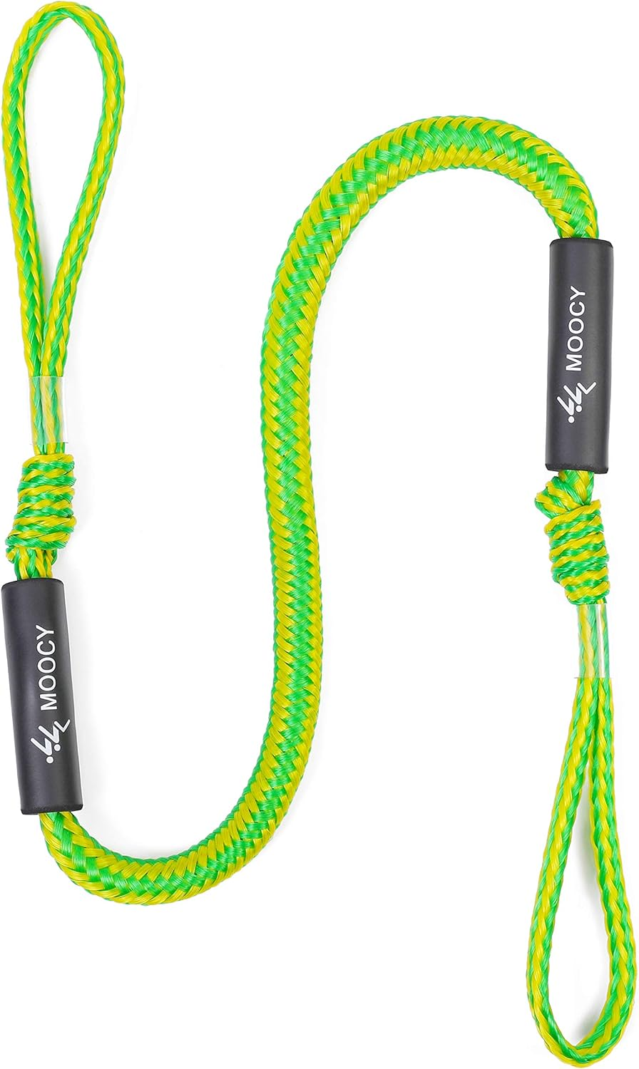 MOPHOEXII Premium Bungee Dock and Anchor Line Stretches 4-5.3 Ft-Absorbs Shock to Cleats, Docks, Pylons, and Anchors. Reduces Pull for Your Boat, Seadoo，Pontoon, PWC, Jet Ski, Kayak (Green-2Pcs)