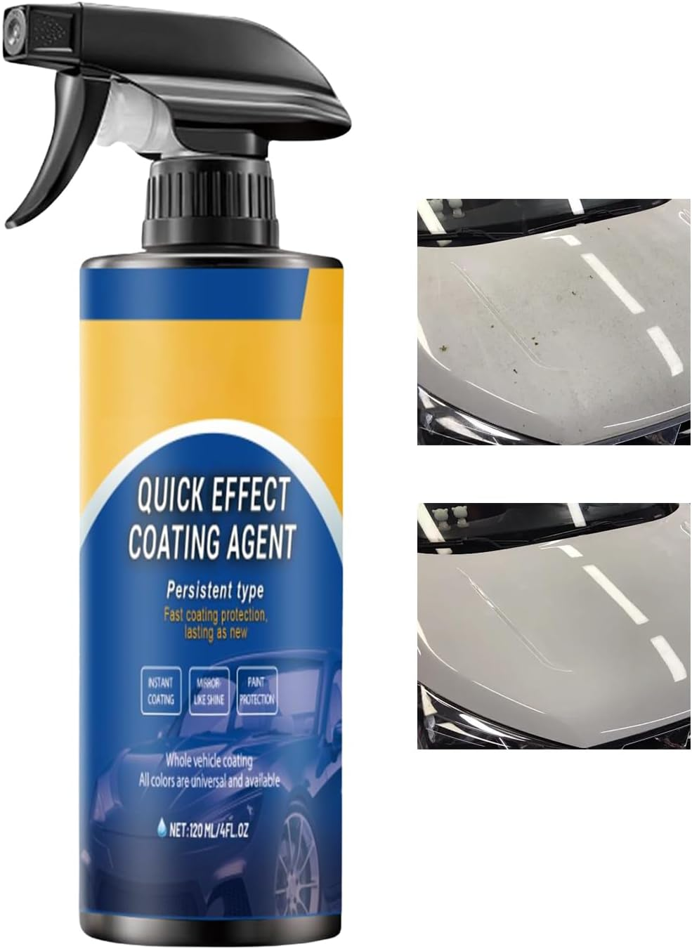JIEBWCHA Spray Coating Agent,Automotive Scratch Agent 120Ml | High-Gloss Car Coating Spray for Glass, Rims, Window, Detailing, Motorcycle, Marine, Outdoors, Beginners image number 5
