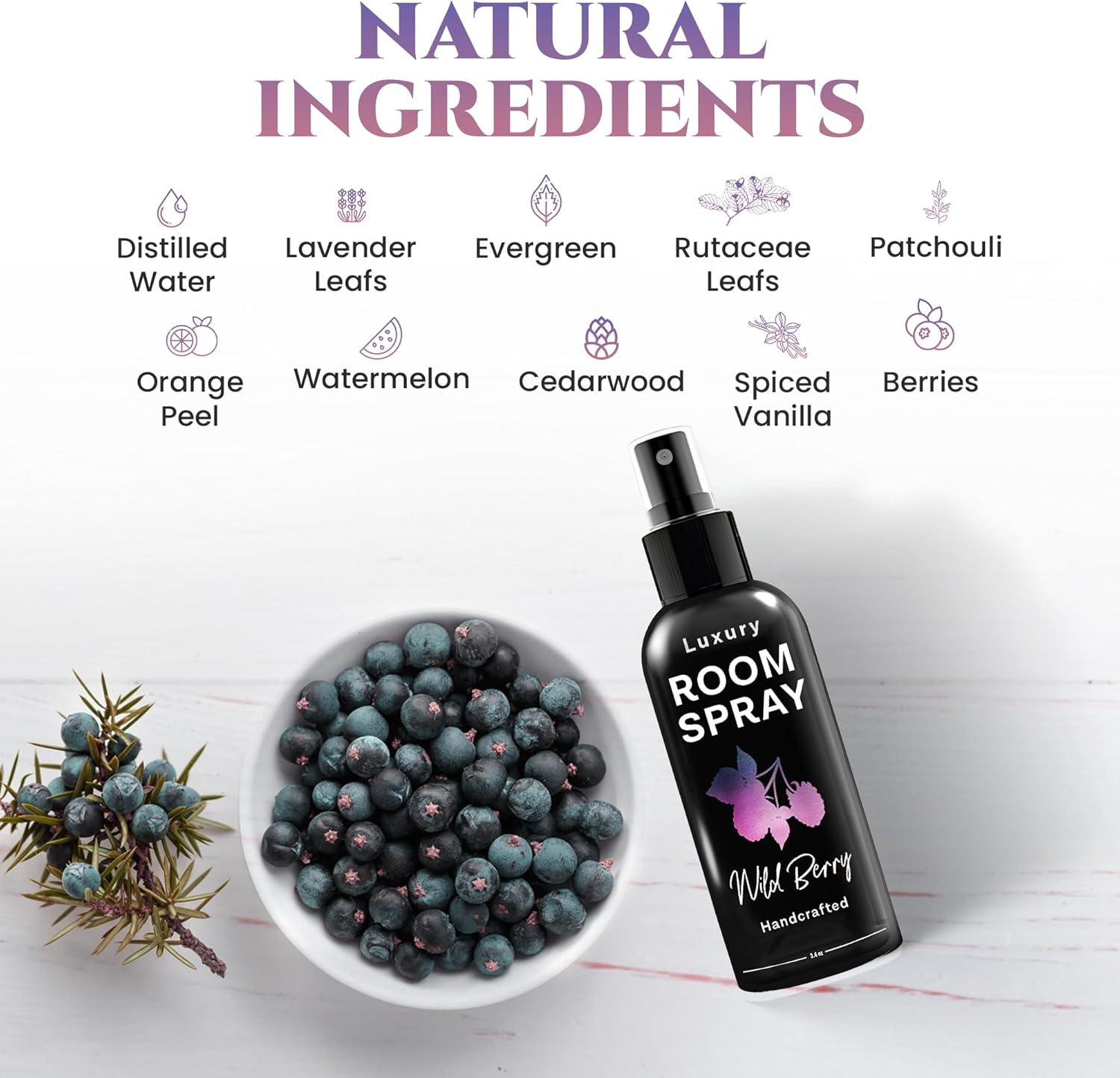 605Products - Wild Berry Air Freshener - Room Spray for Home, Bathroom, and Bedroom - Long Lasting Odor Eliminator with Essential Oils and Natural Ingredients - Home Fragrance Essential - 2 Pack image number 6