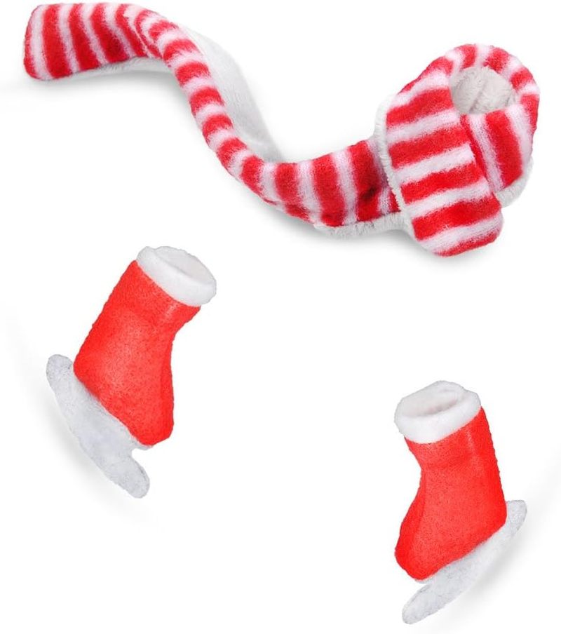E-TING Santa Clothing Scarf + Ski Shoes for Elf Doll (Scarf + Ski Shoes) image number 1