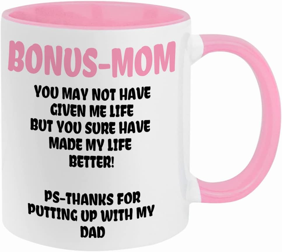 Fatbaby Bonus Mom Coffee Mug,Funny Coffee Mug Gifts for Step Mom from Daughter Son Stepdaughter,Mother'S Day Birthday Gifts for Stepmom image number 3