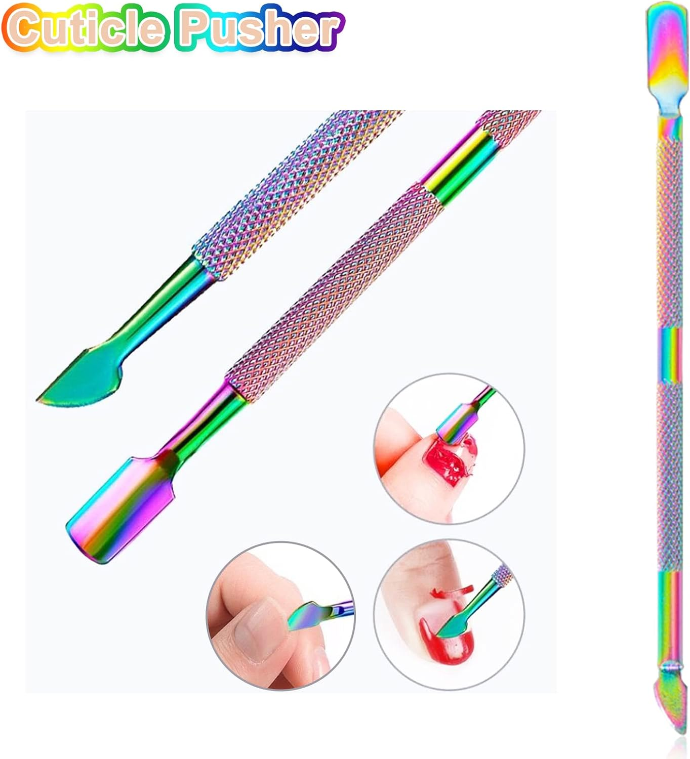 Sularpek Cuticle Cutter, Cuticle Nippers with Cuticle Pusher, Professional Stainless Colorful Steel Cuticle Remover Tool Set for Manicure and Pedicure (3Pcs) image number 3