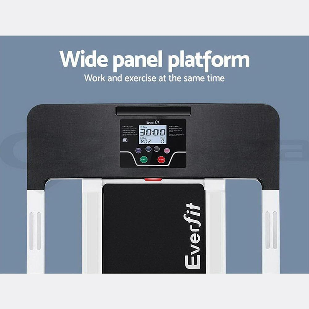 Everfit Treadmill Electric Treadmills with 420Mm Running Belt, Fully Folding Walking Pad Foldable Machine Exercise & Fitness Equipment, White with up to 12Km/H Speed for Home Gym Cardio Training image number 2