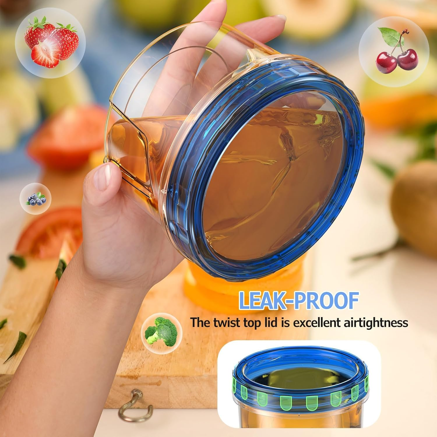 Freezer Storage Containers, 6 Pack-16 OZ Small Plastic Containers with Twist Top Lids, round Food Storage Containers, Reusable Soup Container Microwave/Dishwasher Safe image number 3