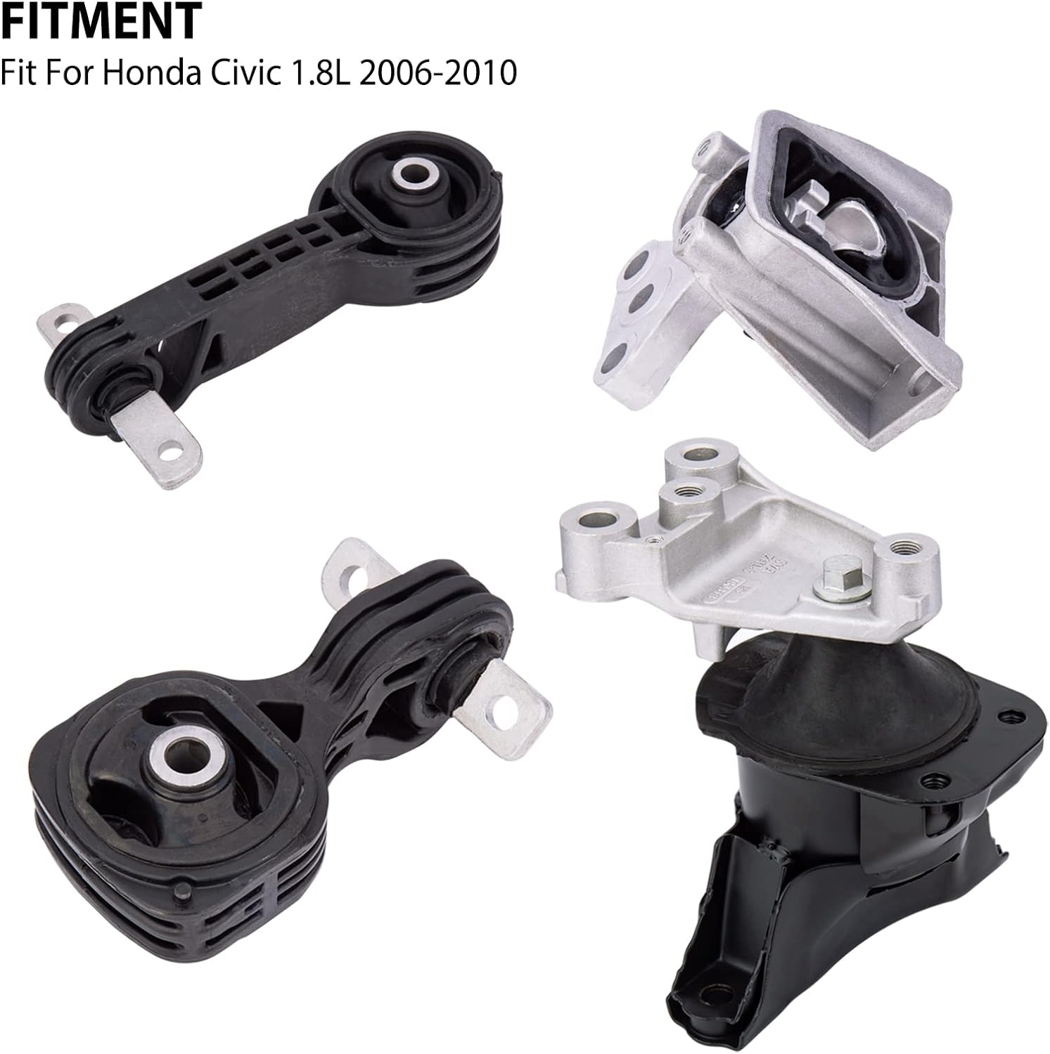 Engine and Transmission Mount(4Ps).Replaces Part # A4530 A4534 A4543 A4546.Fit for 1.8L Honda Civic 2006-2010 Automatic Trans. image number 2