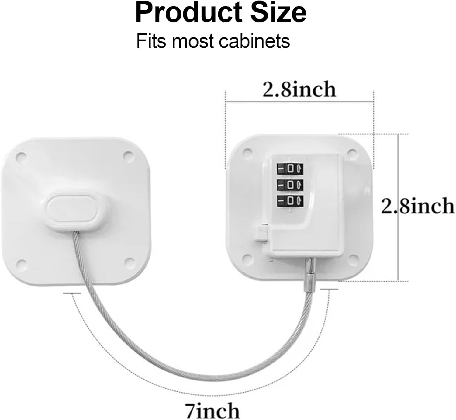 MOYONTE Cabinet Locks Baby Proofing Child Safety Cabinet Locks Child Locks for Cabinets Drawers (White) image number 6