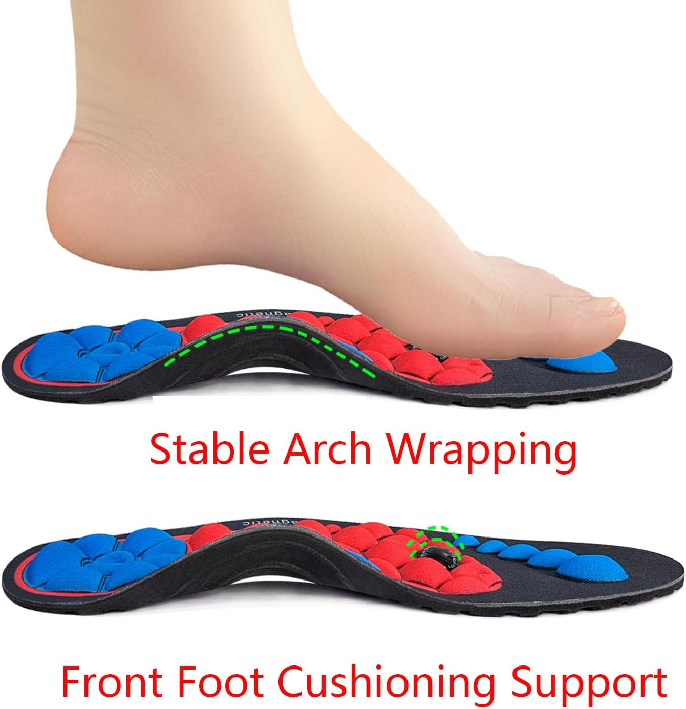 2 Pair Foot Acupressure Insoles,Magnetic Acupressure Insoles for Women & Men,Breathable Orthopedic Shoe Inserts for Relieve Fatigue,S,M,L (M 40-43) image number 1