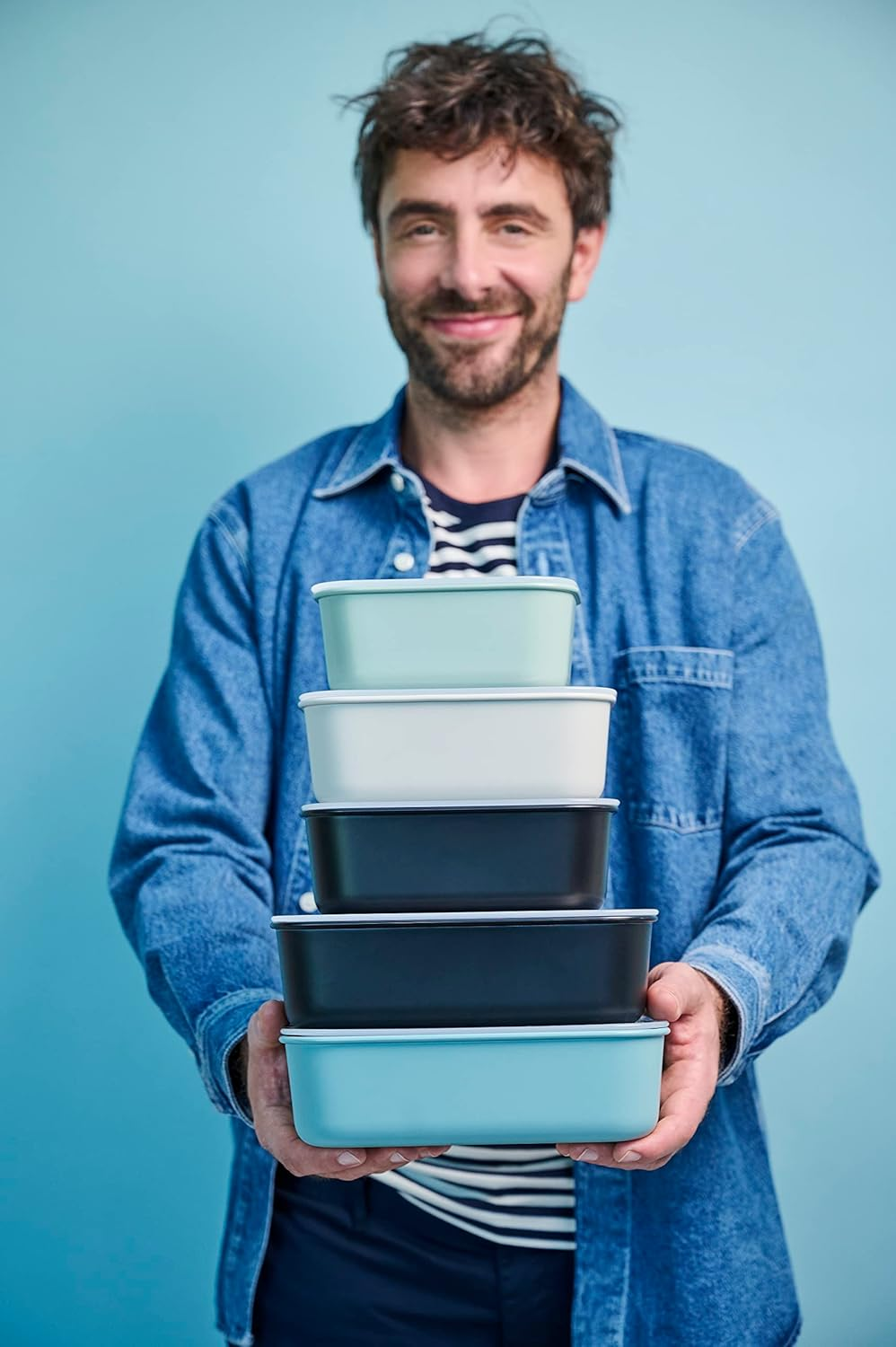 Mepal Easyclip Food Storage Container - Bowl with Lid & Click Lock - Suitable for Microwave, Steamer, Fridge and Freezer - Airtight & Leak-Proof - 700 Ml - Nordic Black image number 1