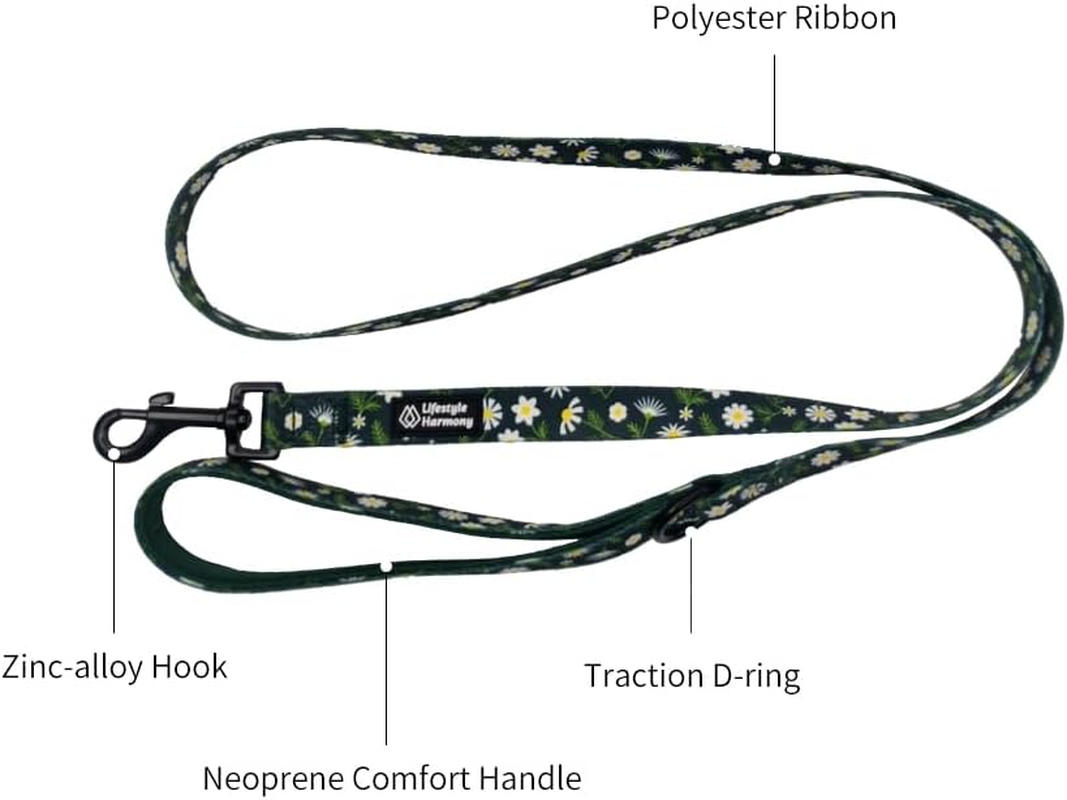 Adjustable Pet Harness and Leash Set&mdash;No-Pull, Lightweight, Breathable, Soft-Padded, Escape-Proof Comfortable for Puppies,Small Dogs,Cats,All Fur Animals. Leash for Easy Walks (Small, Floral) image number 3