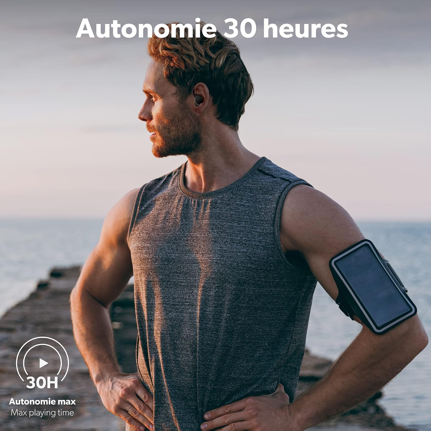 T'NB Bluetooth Headphones, Wireless Intra Earbuds, Splashproof, Touch Control and Charging Box, Built-In Microphone, up to 30 Hours Listening Time, Sports, Training - Black image number 6