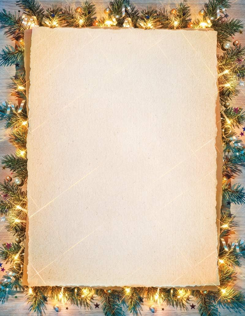Pine Greetings Holiday Stationery Paper - 80 Sheets Christmas Letterhead