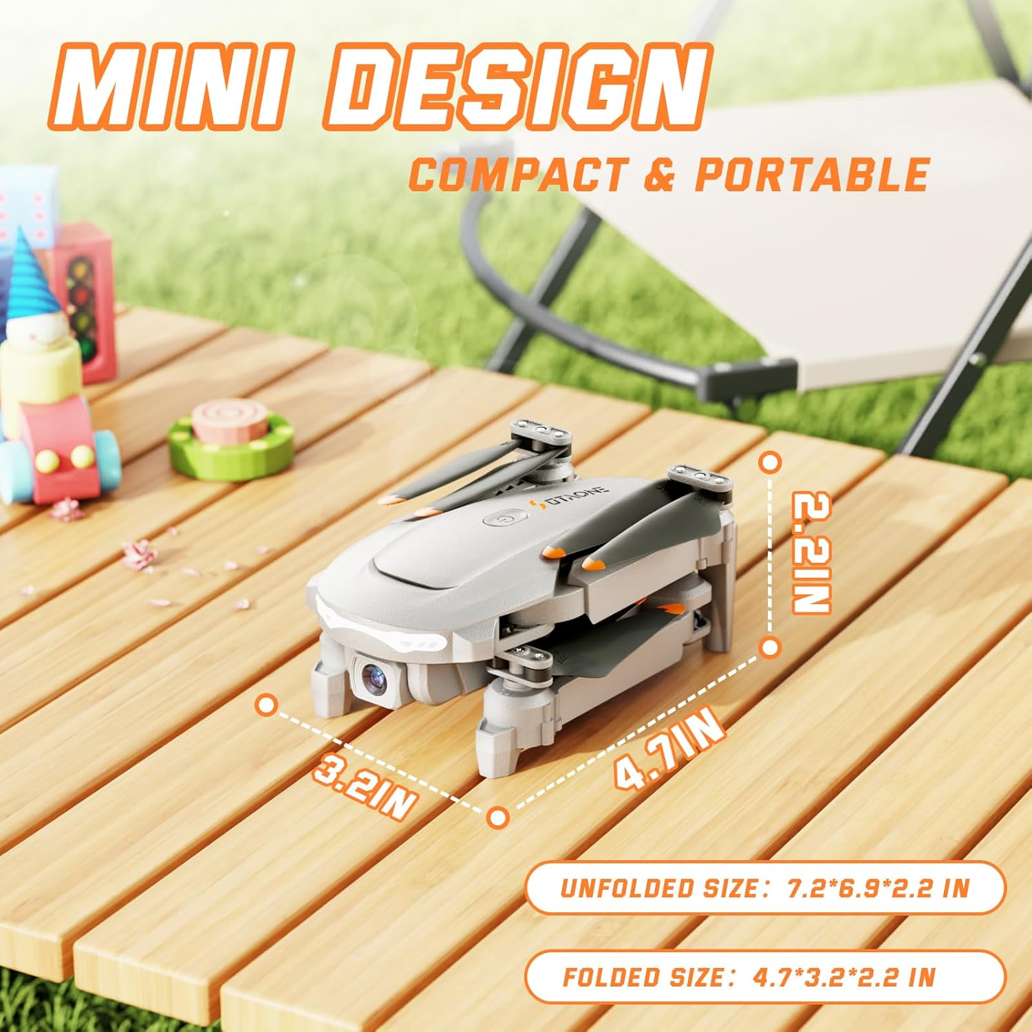 S450 Drone for Kids Adults with 1080P HD Camera - Foldable FPV Remote Control Toys Gifts for Boys Girls, Mini RC Quadcopter with One Key Start, Voice Control, 2 Modular Batteries, Carry Case image number 3