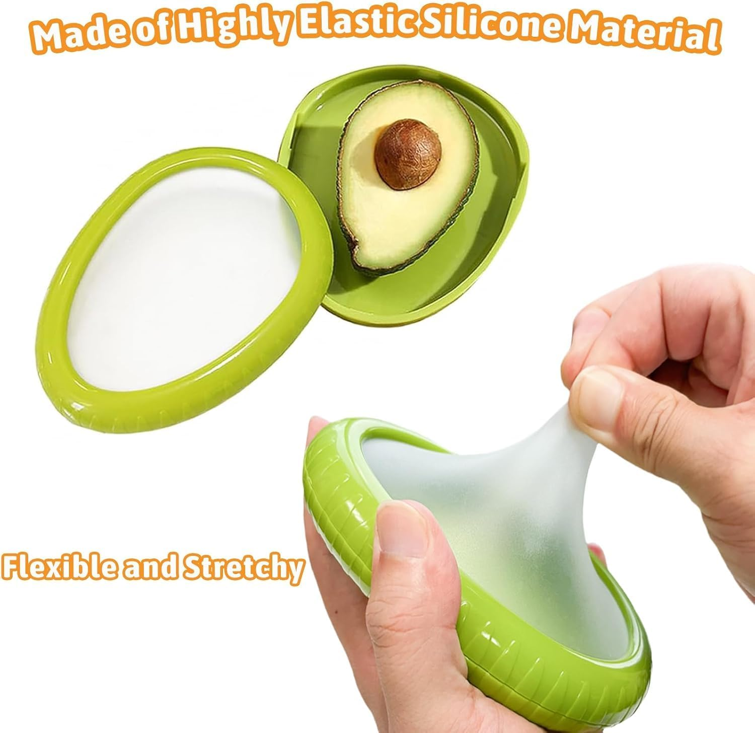 Silicone Fruit and Vegetable Storage Containers for Fridge, Onion Storage Container, Avocado Keeper,Tomato Saver, Lemon Holder Set of 4- Ideal for Garlic, Onions, Lemons and Potatoes image number 2