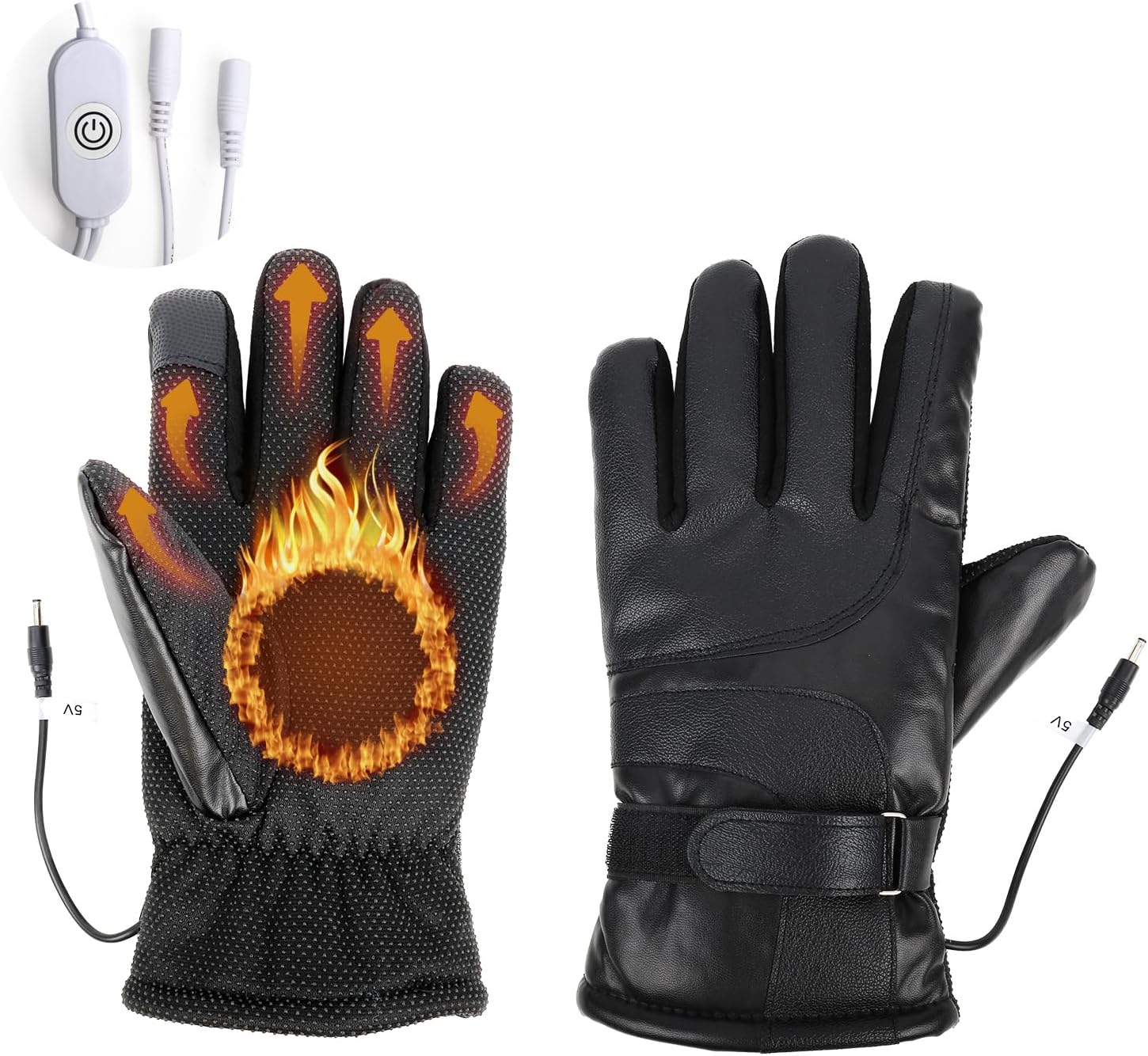 Fiohiros USB Heated Gloves for Men and Women Adjustable Temperature with Smart Heat Control Warm and Breathable Winter Gloves for Outdoor Cycling Skiing Commuting and Office Use image number 1