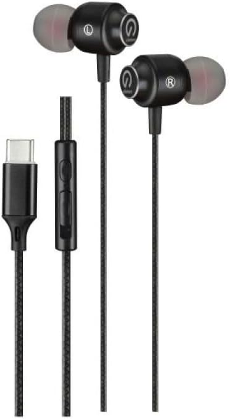 Pbuddy USB-C Stereo Earphones with In-Line Microphone - Design for USB-C Tablets, Compatible for Ipads, Laptops