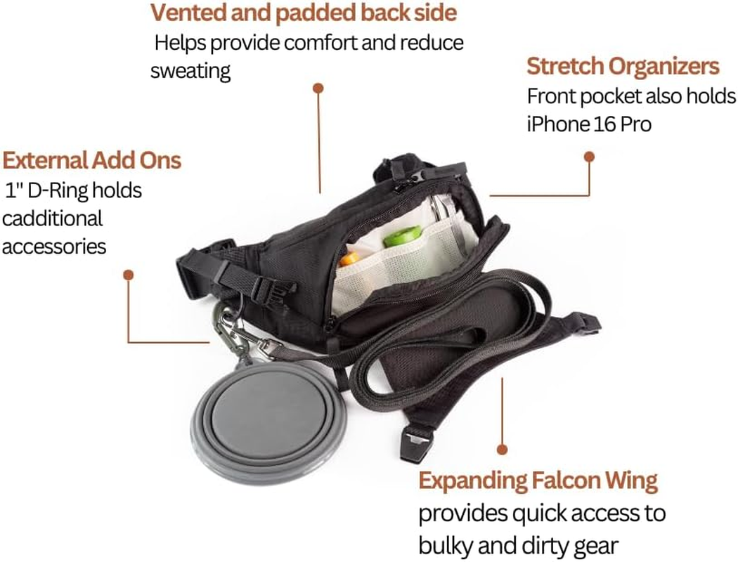 Falcon2L Ultralight Fanny Pack | Crossbody Belt Bag for Men & Women | Compact Waist Pack Sling for Essentials | Expandable External Carry Water-Resistant for Outdoor Travel & Everyday, Dune Tan, One image number 6