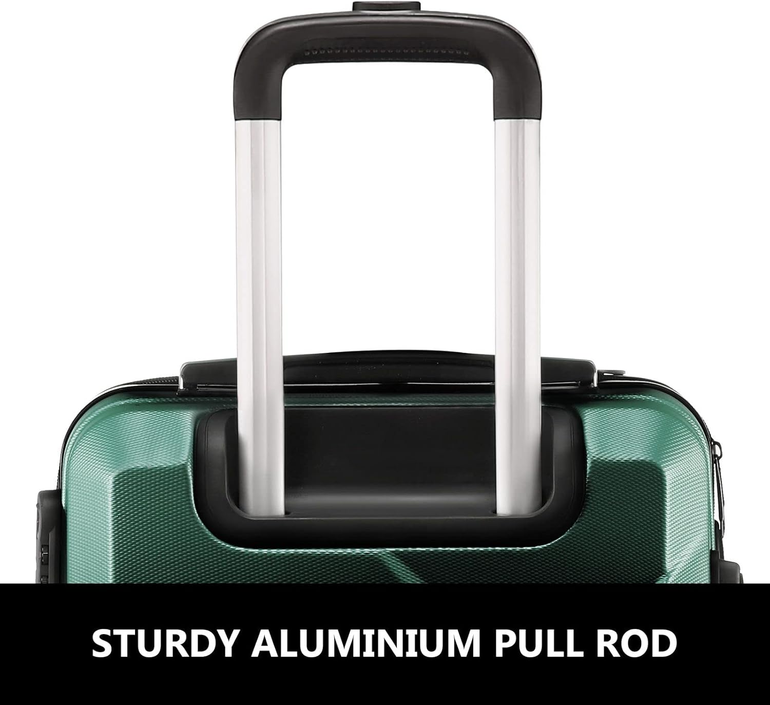 2Pcs Luggage Set Carry on Travel Suitcase with Hard Shell 20Inch Traveller Suitcases & Hand Luggage Vanity Bag Lightweight Green