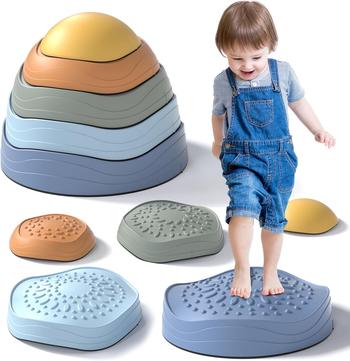 Lehoo Castle Stepping Stones for Kids, Sensory Toys Balance Board, Toddler Toys for Ages 2-5 for Boys Girls, Indoor & Outdoor Toys, Non-Slip Balance Step Stone up to 200Lbs Obstacle Course image number 1