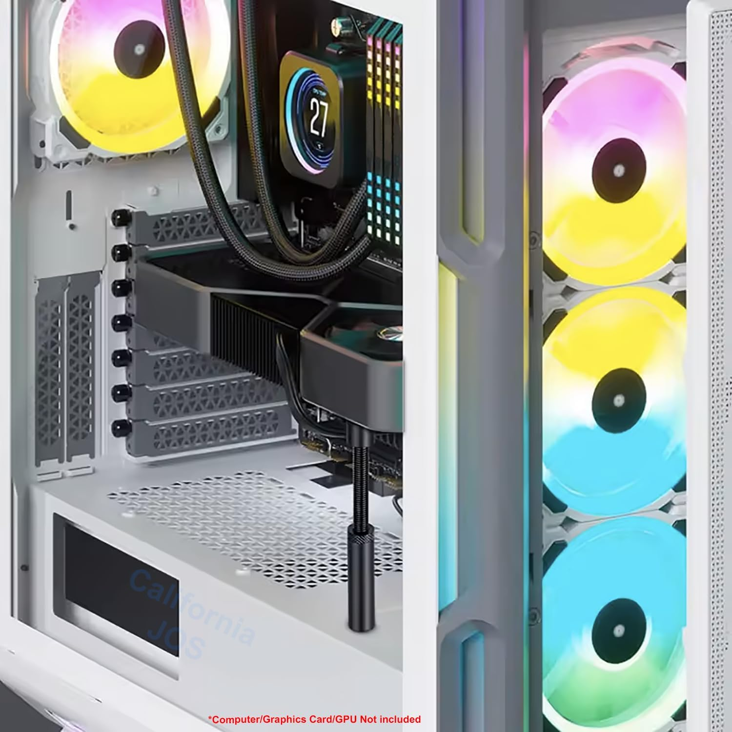 California JOS GPU Support Bracket Graphics Card Brace Anti-Sag Holder Height Adjustable Video Card Stand Black Large image number 6