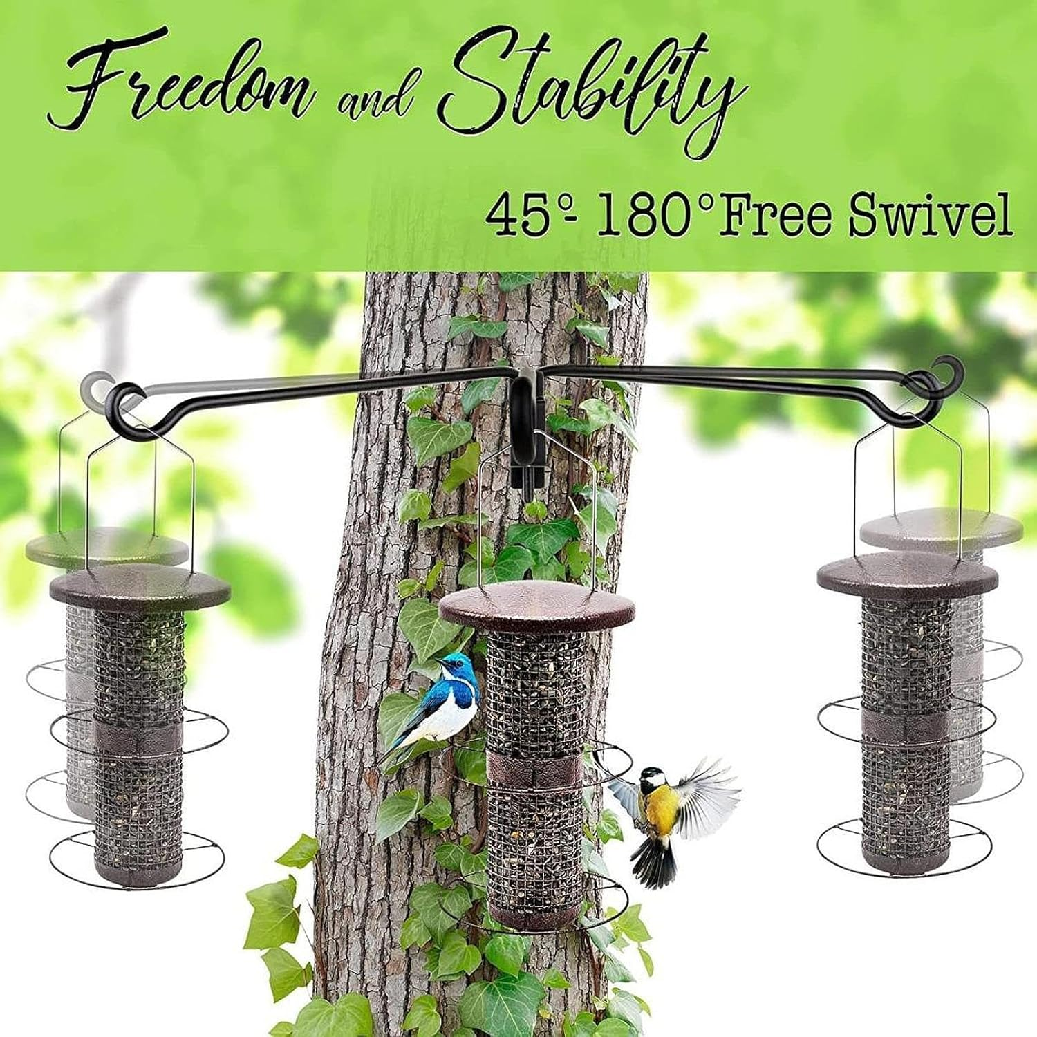 Yajuyi Rotating Plant Hanger for Indoor and Outdoor with Metal Hook Frame image number 5