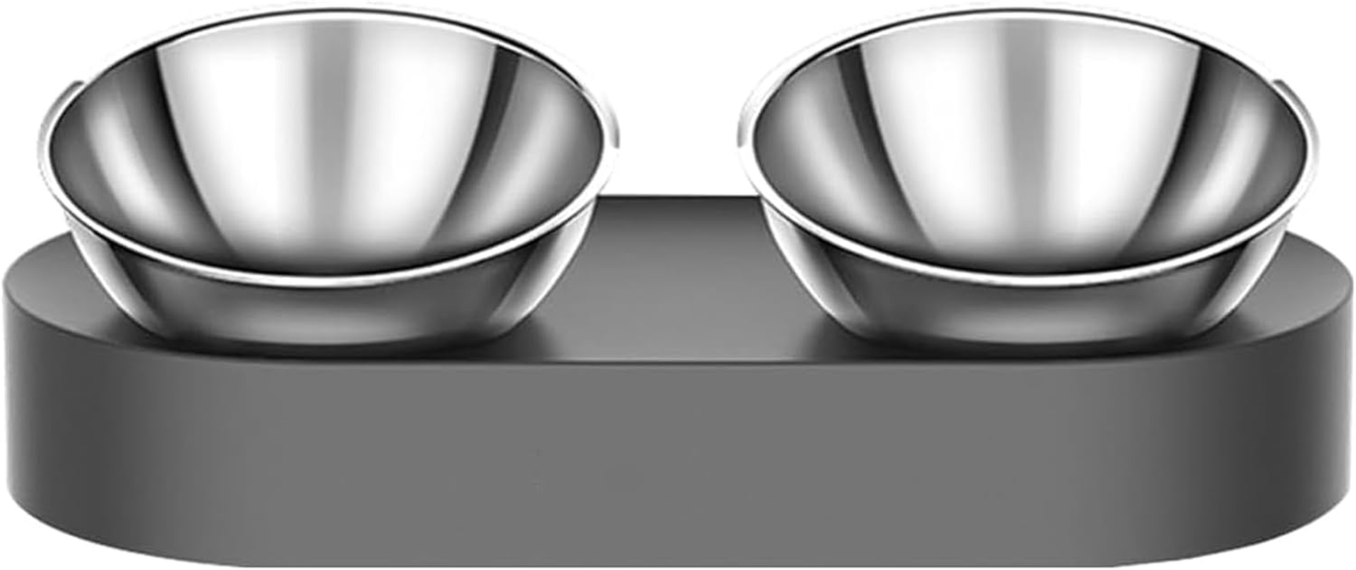 Raised Dog Cat Food Bowl 304 Stainless Steel, PRENDIEEN Elevated Pet Food and Water Bowl Dishes, Elevated Cat Bowls, Non-Slip Tilted Cat Bowl No Spill image number 4