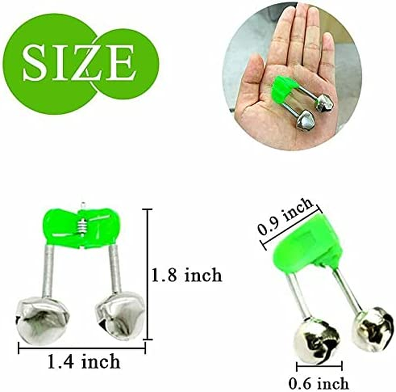 30 Pcs Plastic Fish Rod Bell,Fishing Bells Clips,Fish Bite Alarms Ring Dual Alert