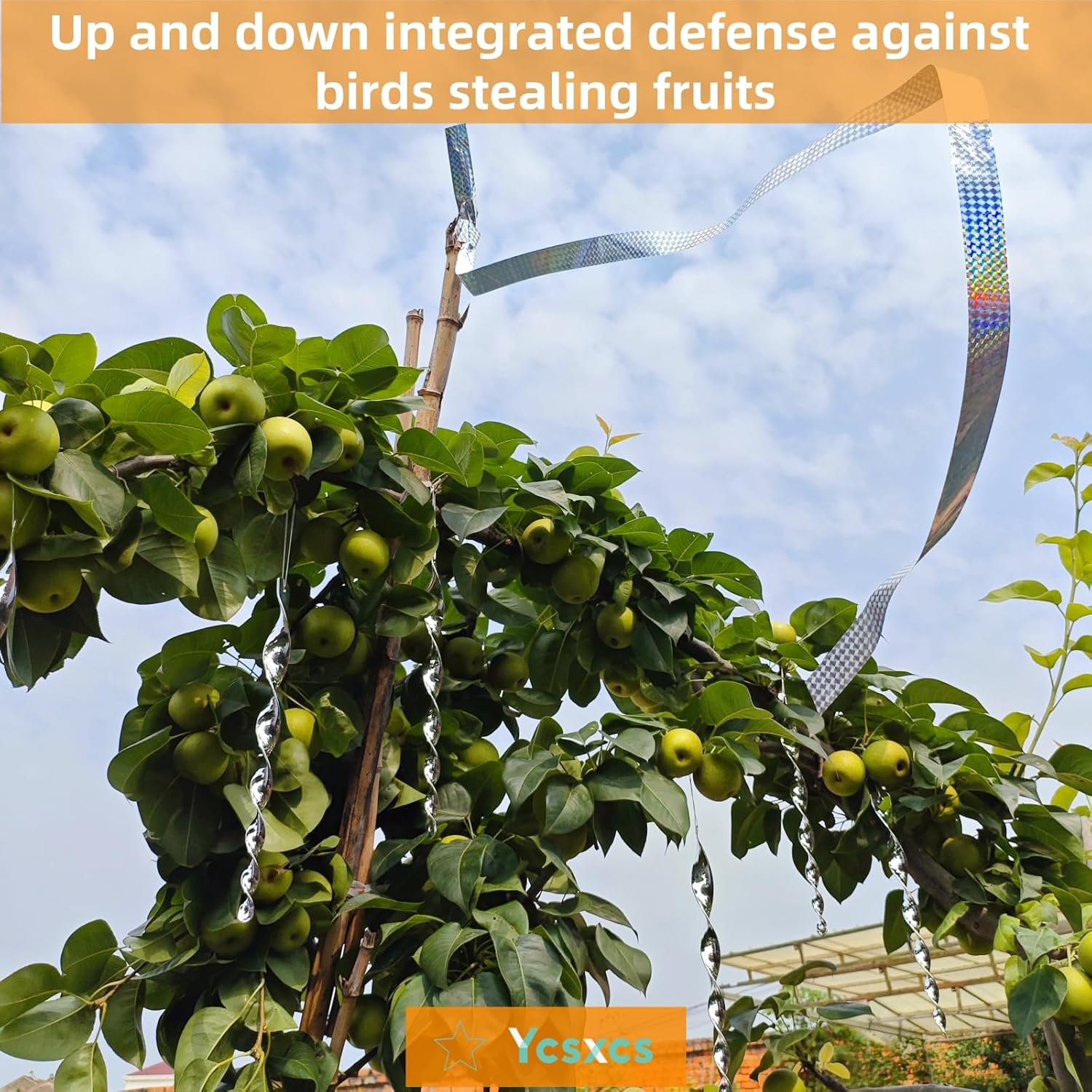 Wlzll Bird Deterrent Kit &ndash; 6 Reflective Scare Rods & 80M Reflective Tape &ndash; Visual Bird Repellent for Gardens, Trees & Roofs (Repels Pigeons, Woodpeckers & More) image number 6