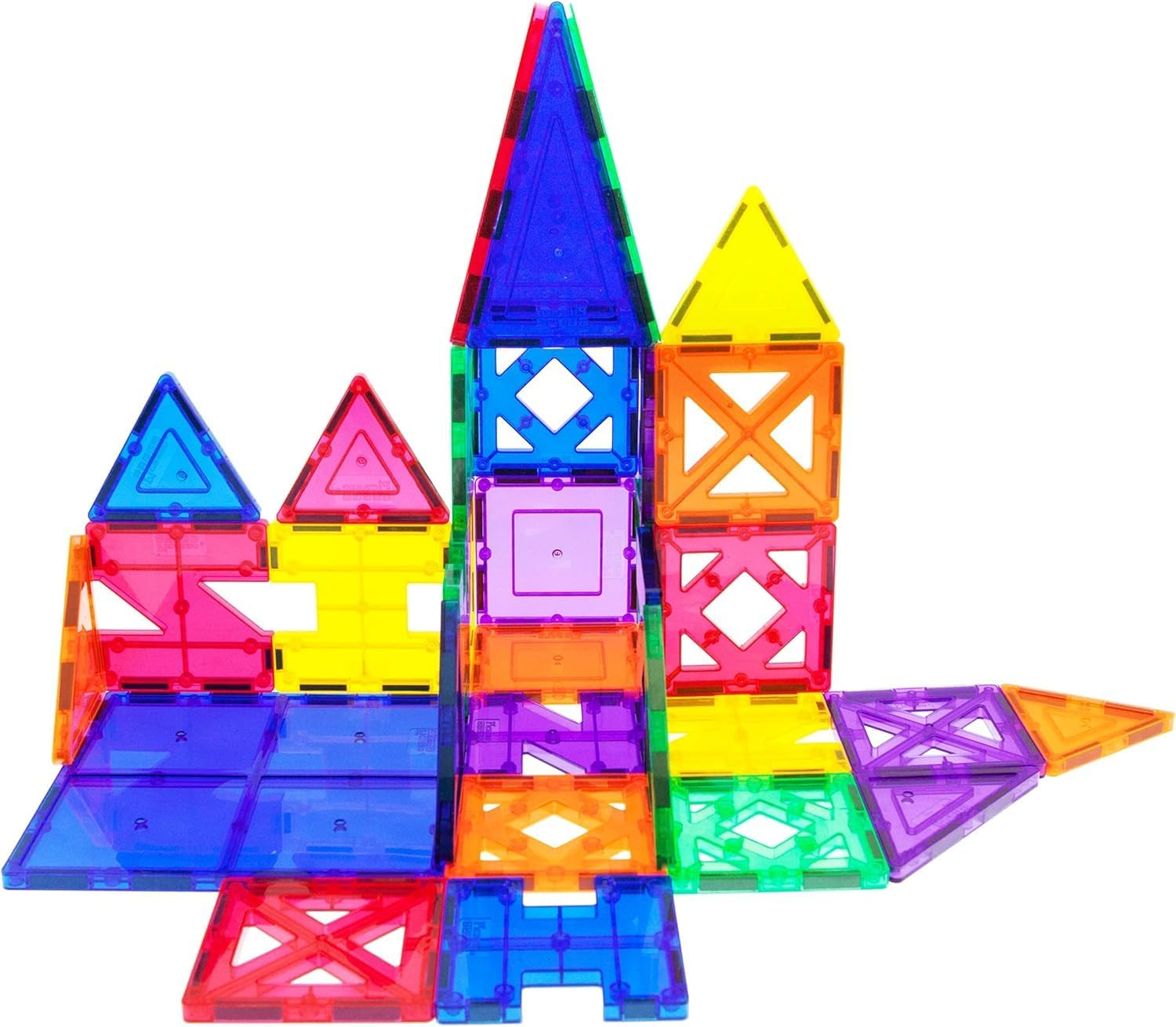 Picassotiles 33 Piece Building Blocks 33Pcs Educational Kit 3D Building Construction Toy Set Clear Magnetic Stacking Block STEM Playboard Magnet Felt Tiles Novelty Game, Creativity beyond Imagination image number 1