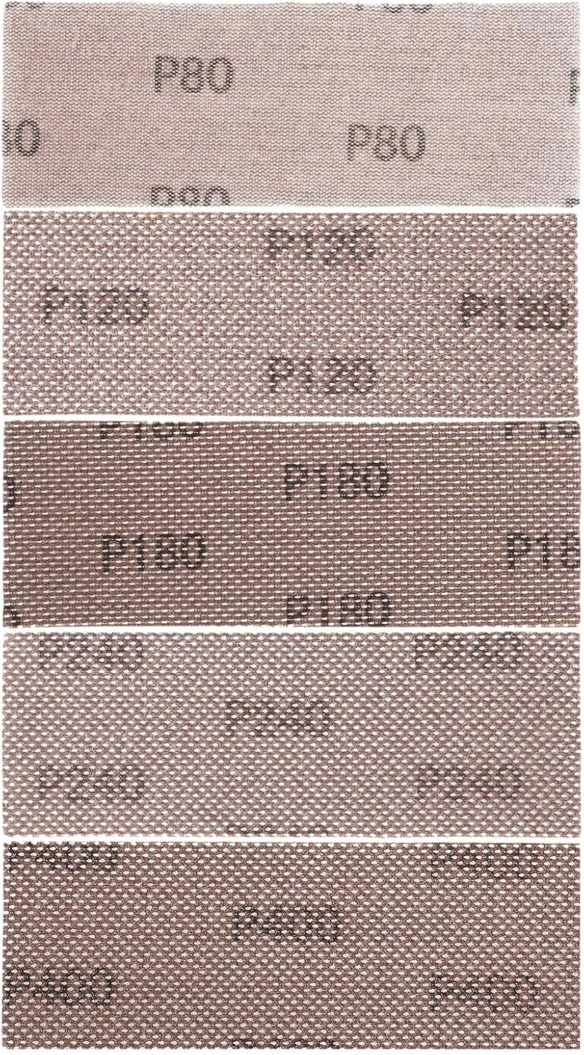 SG Store 25Pcs Mesh Sanding Sheets 70X198Mm Mesh Hook and Loop Sanding Pads Silicon Carbide 80 120 180 240 400 Grit for Orbital Sander Hand Sanding Polishing image number 5