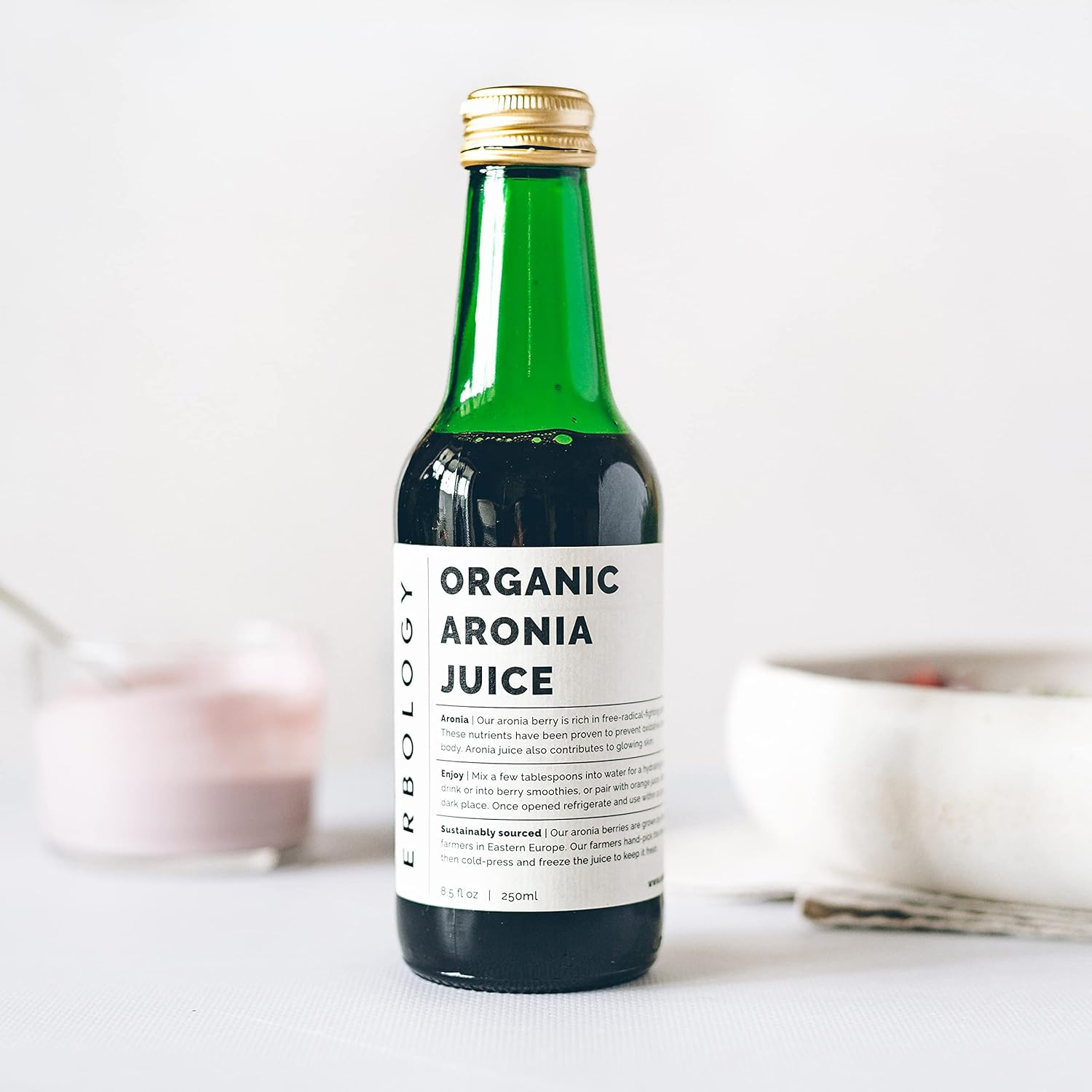 100% Organic Aronia Berry Juice 250Ml - Supports Skin Health - Rich in Antioxidants - Straight from Farm - Undiluted - No Added Sugar or Preservatives - Non-Gmo - Recyclable Glass Bottle image number 6