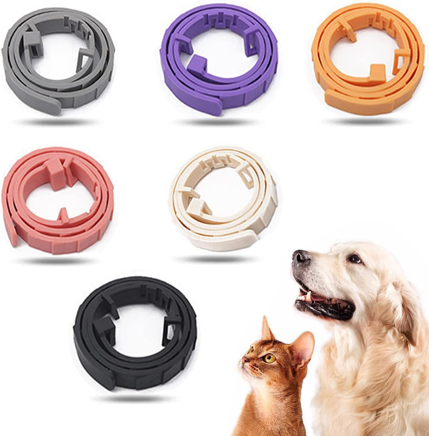 6 Pack Calming Collar for Dogs and Cats, Adjustable Cats and Dogs Anxiety Collar for Stress Reliever Relaxing Comfortable, Natural Safe Waterproof, Lasting Calming Effect Cat and Dog Anxiety Relief image number 2