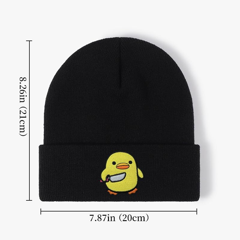 SHUNLCD Funny Cool Beanies Cute Gothic Emo Knit Hat for Men and Women image number 5